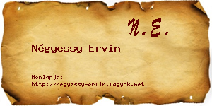 Négyessy Ervin névjegykártya