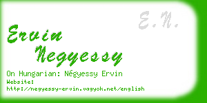 ervin negyessy business card